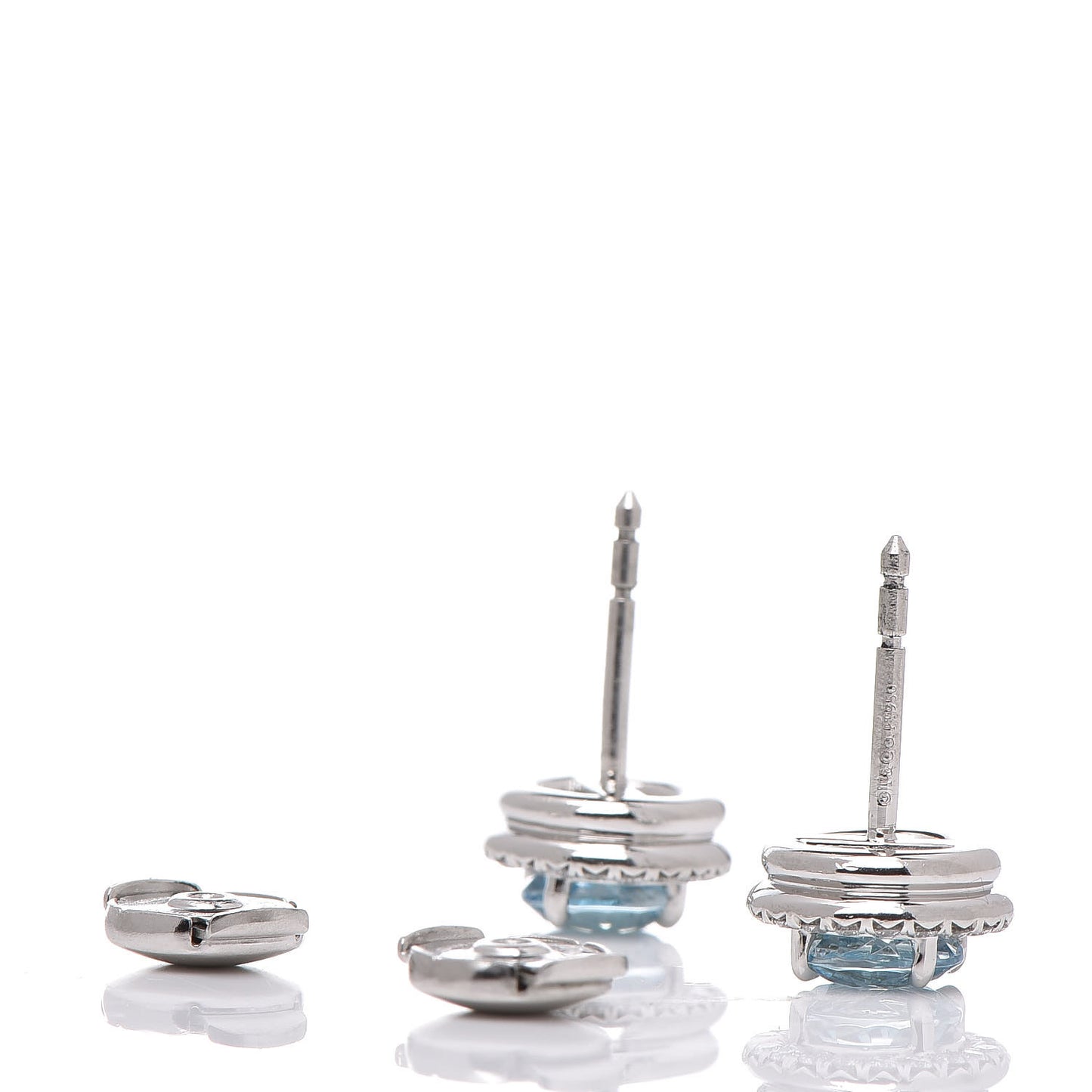 Platinum Diamond Aquamarine Soleste Earrings