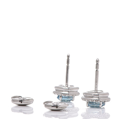Tiffany Platinum Diamond Aquamarine Soleste Earrings 3 of 5