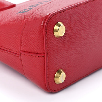 Balenciaga Signature Grained Calfskin Logo XXS Ville Top Handle Bag Rouge Coquelicot Black 21 of 25