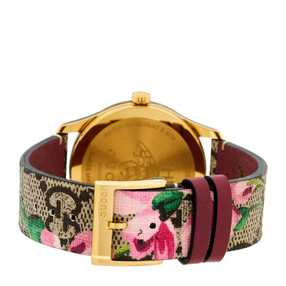 Gucci Stainless Steel Canvas 38mm G-Timeless Supreme GG Blooms Quartz Watch Brown 3 of 5