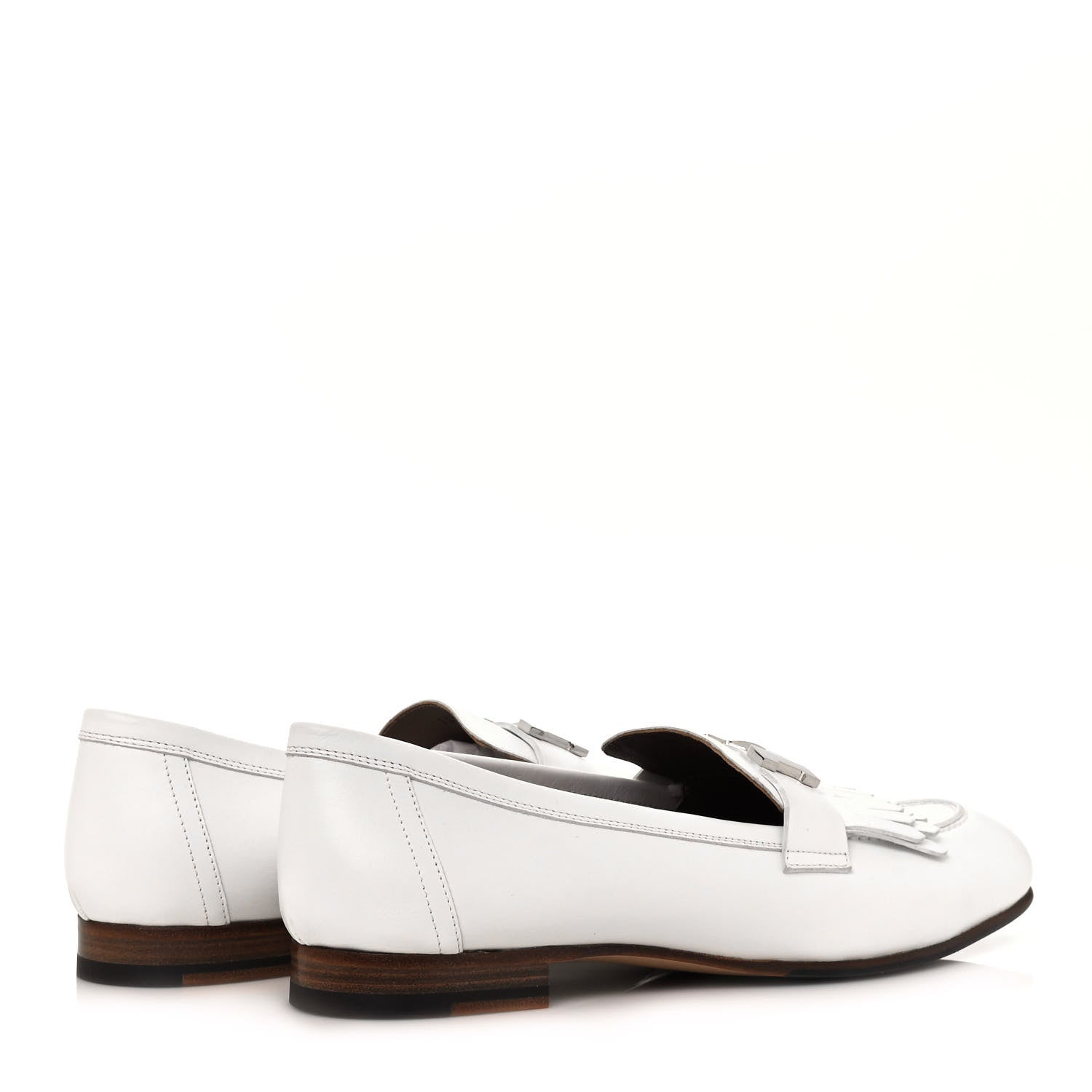 Hermes Calfskin Womens Royal Loafers 40 White 4 of 14