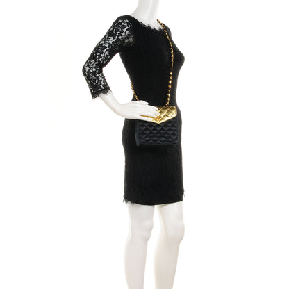 Chanel Satin Calfskin Quilted Bi-Color Mini Flap Black Gold 2 of 8
