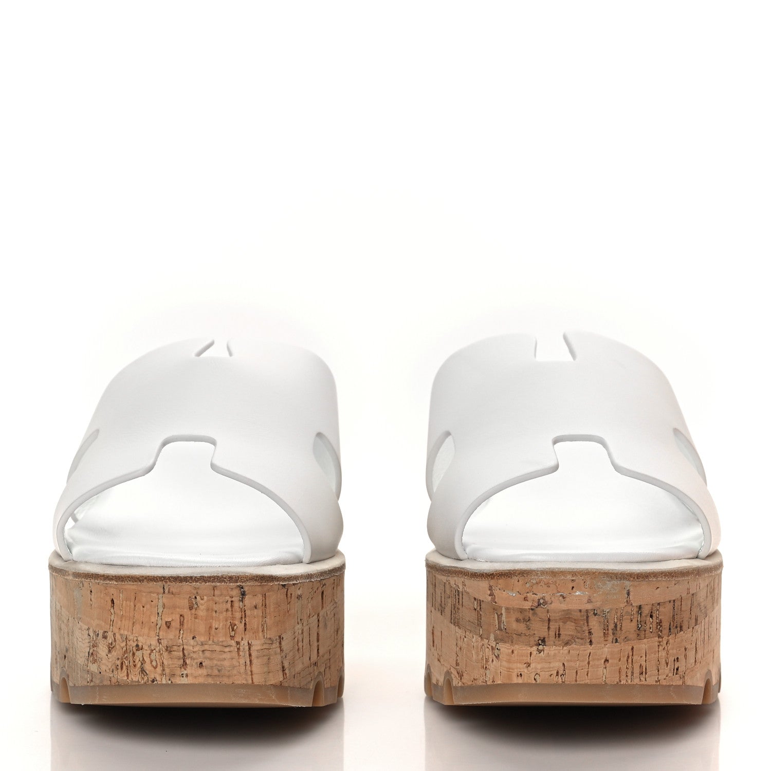 Hermes Calfskin Cork Eze 30 Sandals 40 White 3 of 9