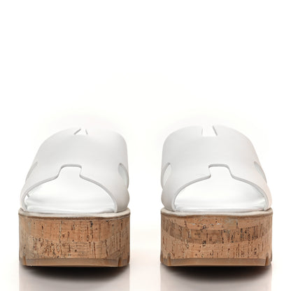 Hermes Calfskin Cork Eze 30 Sandals 40 White 3 of 9