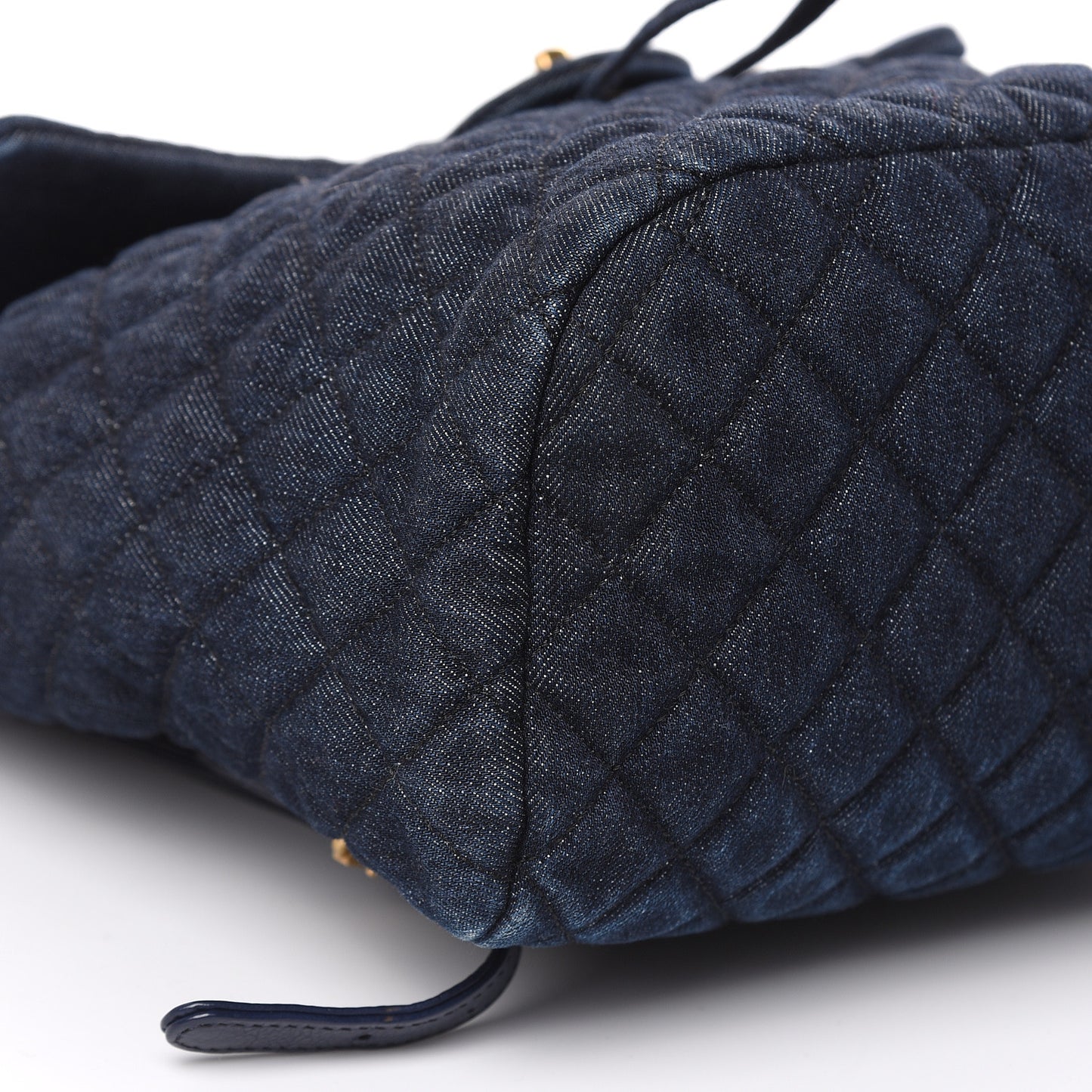Washed Denim Quilted Large Urban Spirit Backpack Dark Blue
