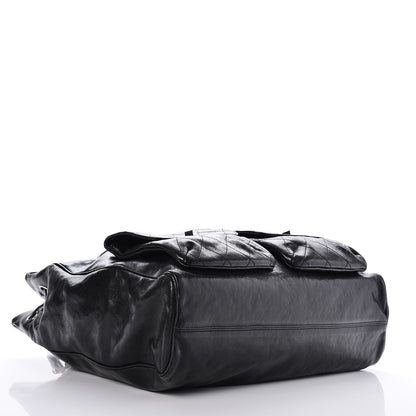 Chanel Glazed Caviar Large Pocket In The City Tote Black 4 of 7