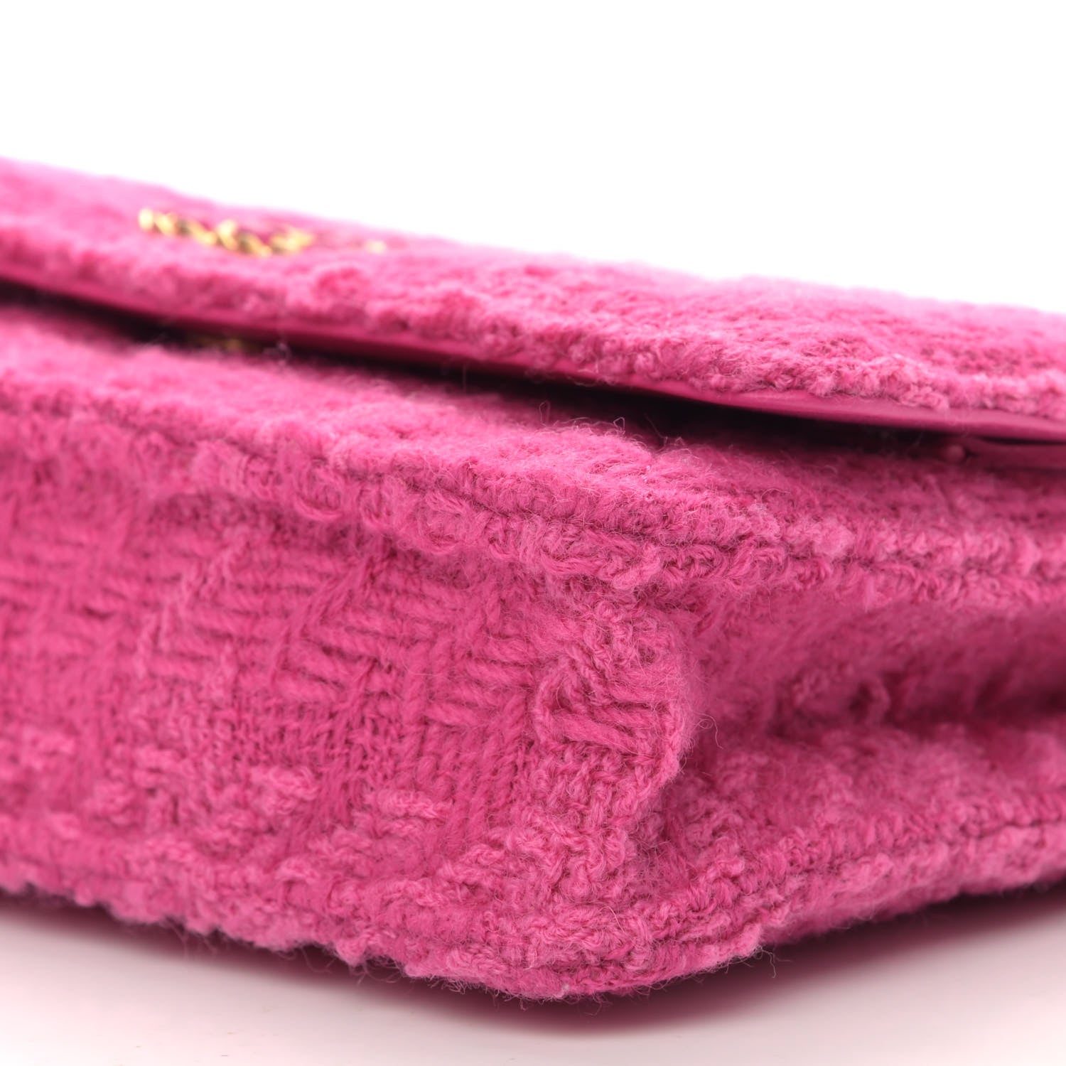 Chanel Wool Tweed Lambskin Quilted Chanel 19 Wallet On Chain WOC and Coin Purse Fuchsia 12 of 13