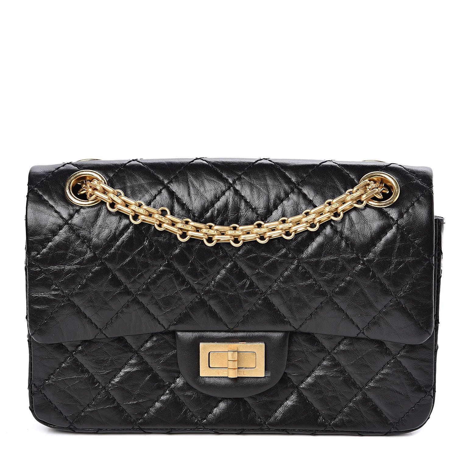 Chanel Aged Calfskin Quilted 2.55 Reissue Mini Flap Black 1 of 11