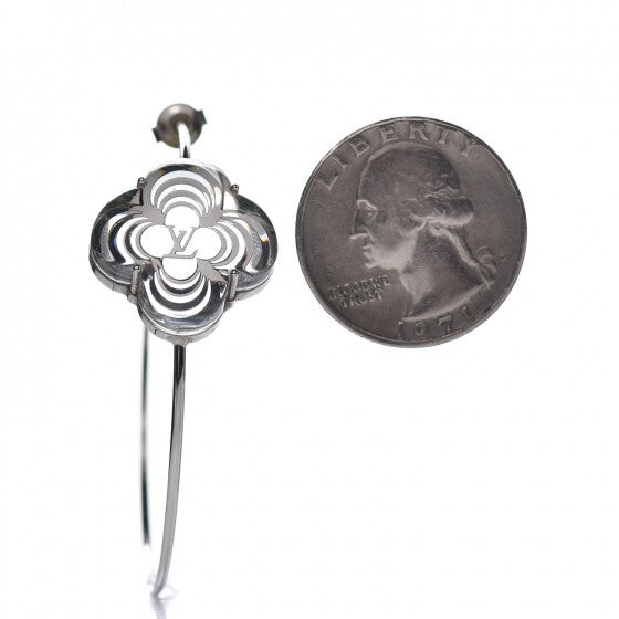 Louis Vuitton A La Folie Hoop Earrings Silver 2 of 3