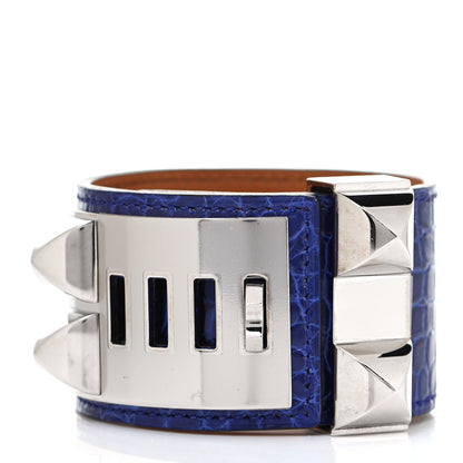 Hermes Shiny Alligator Collier De Chien CDC Bracelet S Bleu Electrique 3 of 4