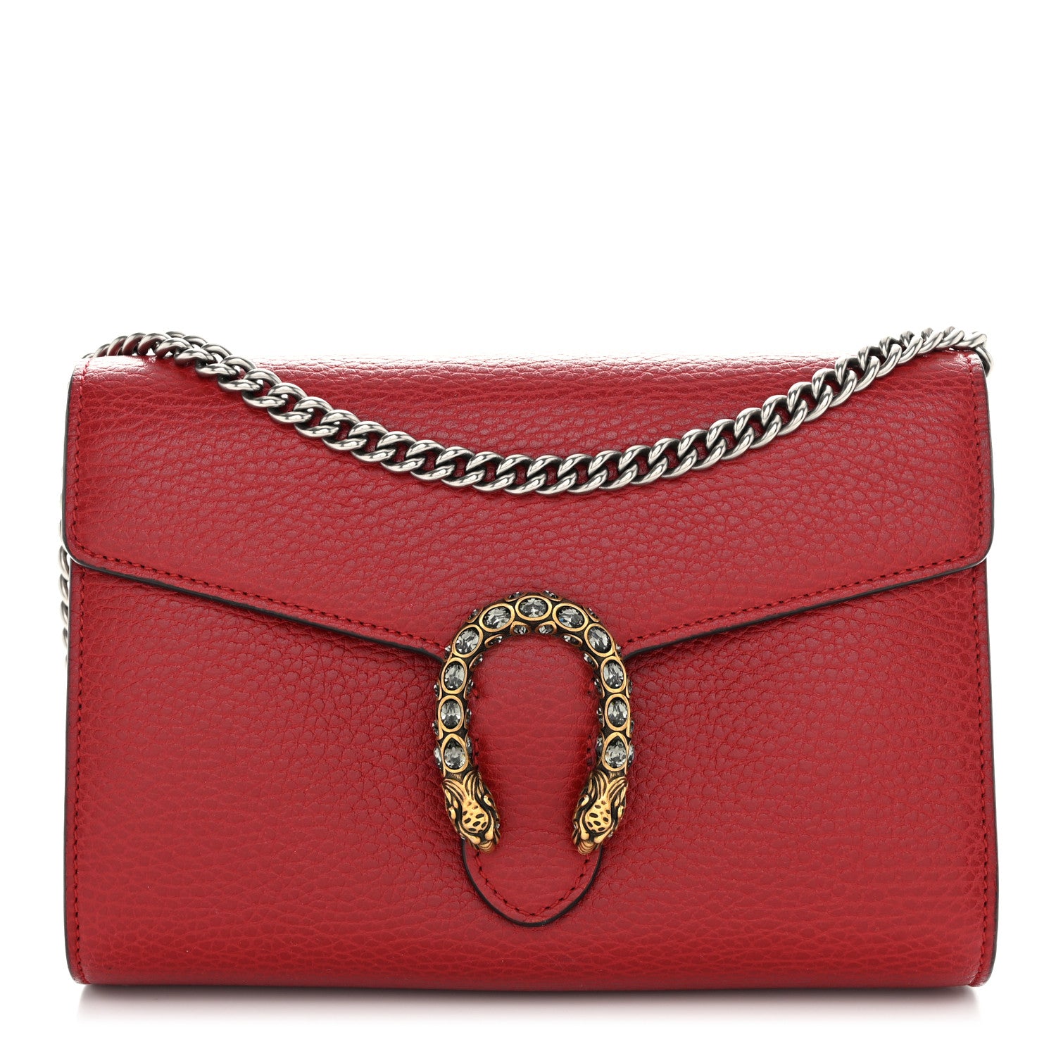 Gucci Calfskin Mini Dionysus Chain Wallet Hibiscus Red 1 of 10