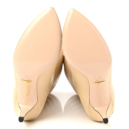 Gucci Nappa Matelasse Nina Low Heel Pointy Boots 37 Sand Storm 5 of 9