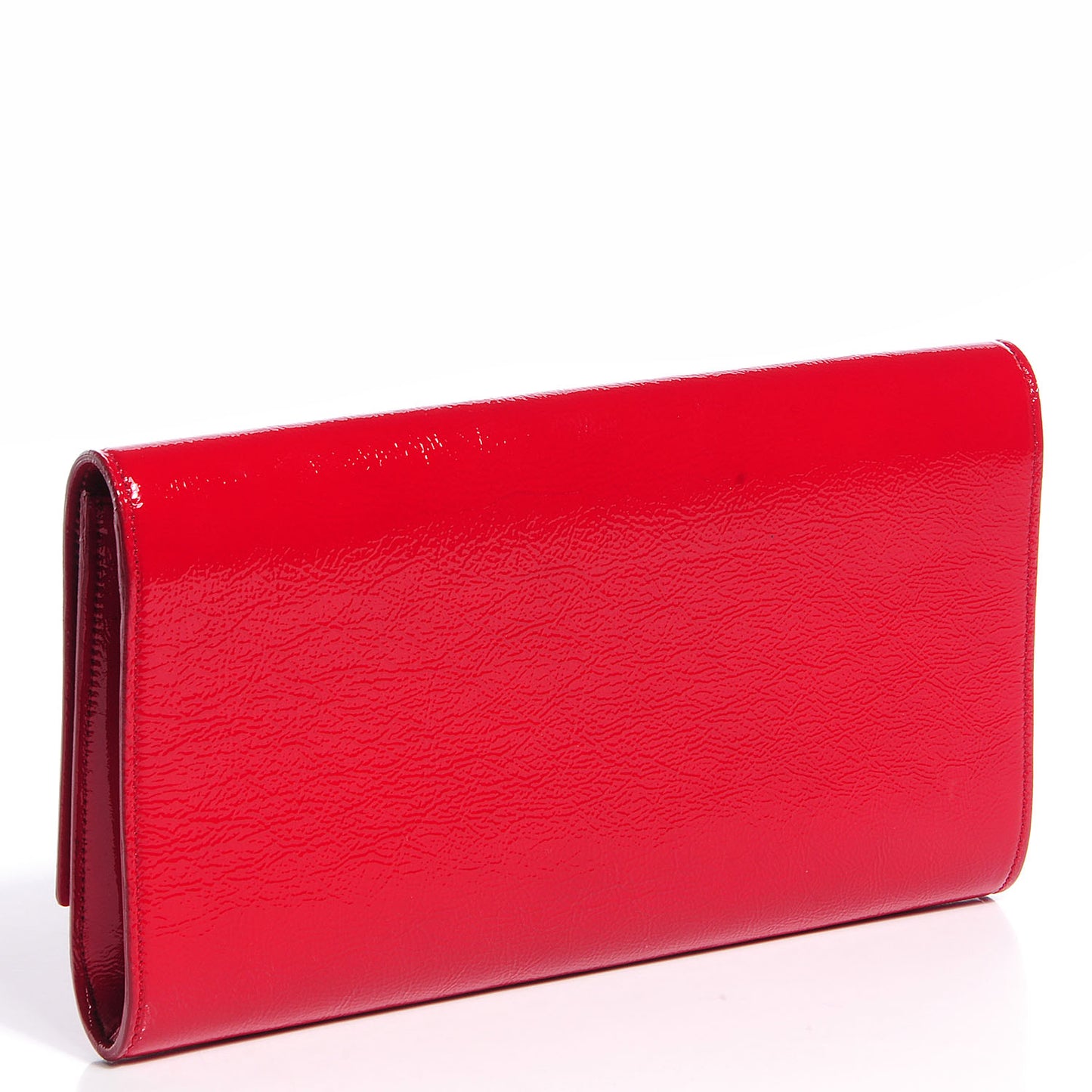 Textured Patent Large Belle De Jour Clutch Rouge