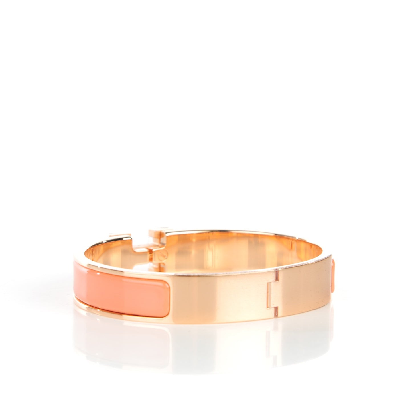 Enamel Narrow Clic Clac H Bracelet GM Rose Saumon