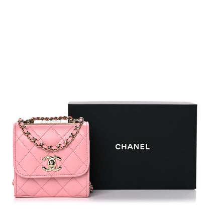 Chanel Lambskin Quilted Mini Trendy CC Clutch With Chain Pink 13 of 13