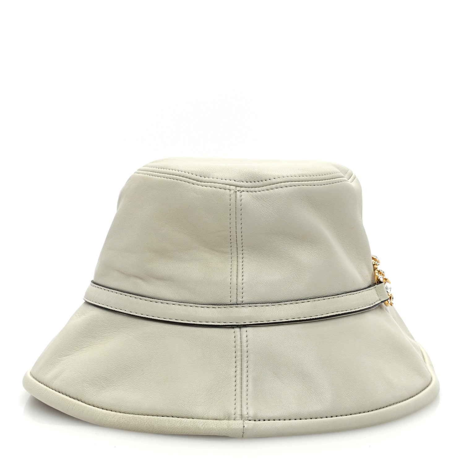 Gucci Crystal Horsebit Bob Mulina Bucket Hat S Antique White 6 of 8