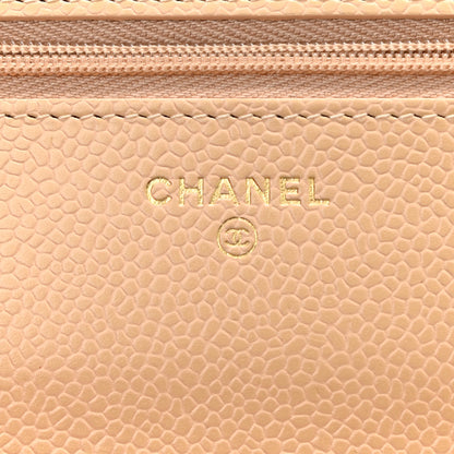 Chanel Caviar Quilted Wallet On Chain WOC Beige 6 of 11