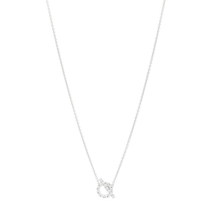 Hermes 18K White Gold Diamond Finesse Pendant Necklace 1 of 5