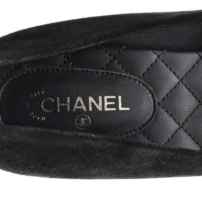 Chanel Suede Calfskin CC Pumps 40.5 Black 6 of 8