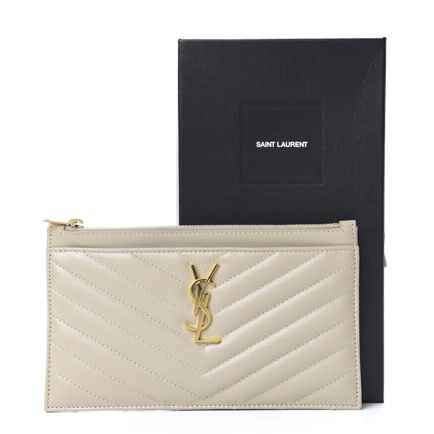 Grain De Poudre Chevron Monogram Bill Pouch Sea Salt