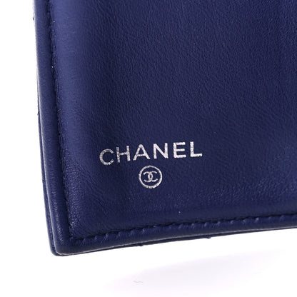 Chanel Lambskin Quilted Large Gusset Flap Wallet Blue 8 of 12