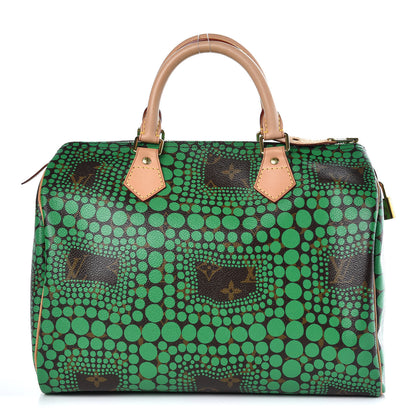 Louis Vuitton Monogram Kusama Town Speedy 30 Green 1 of 7