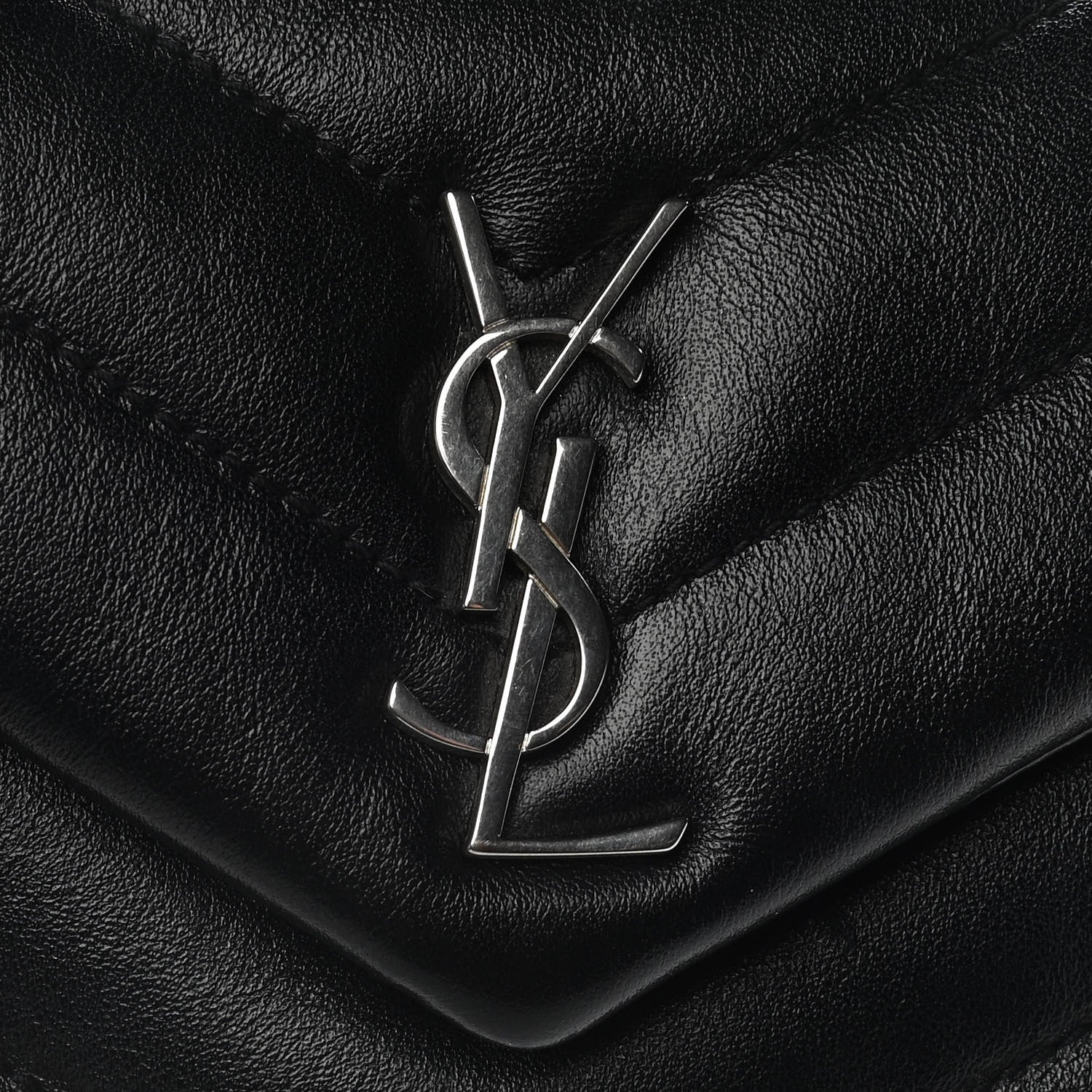 Saint Laurent Calfskin Y Quilted Monogram Toy Loulou Crossbody Bag Black 10 of 17