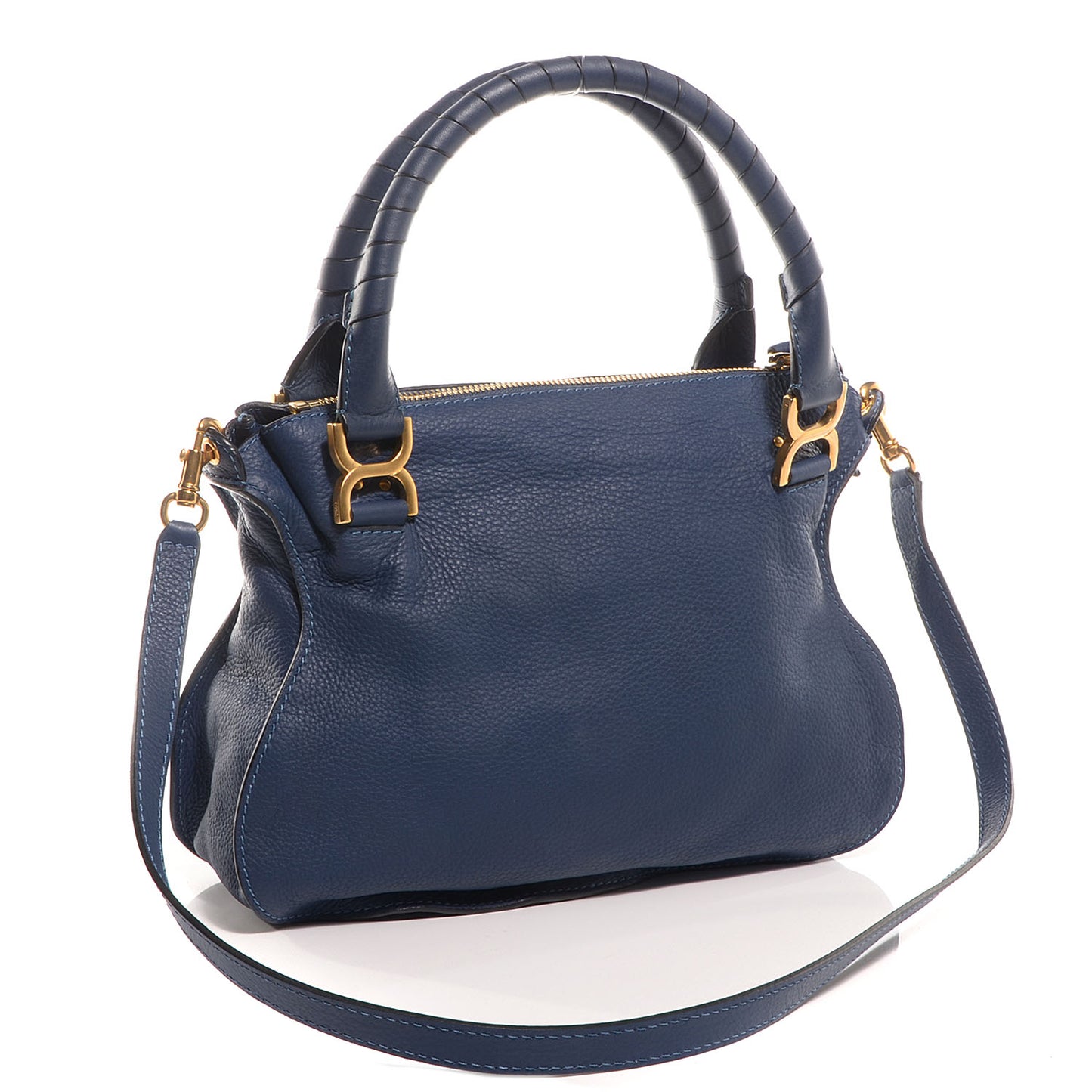 Calfskin Medium Marcie Satchel Scuba Blue