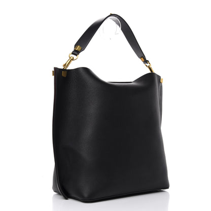 Valentino Garavani Grainy Calfskin Escape Hobo Bag Black 3 of 8