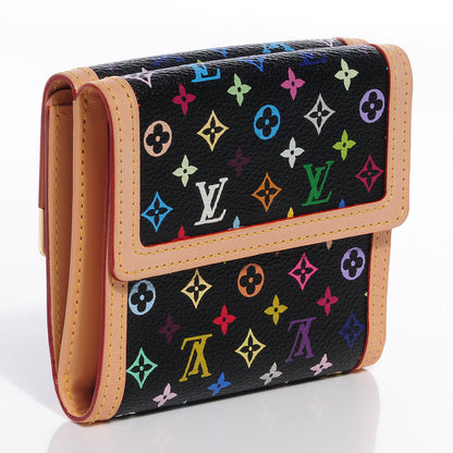 Louis Vuitton Monogram Multicolor Elise Wallet Black 3 of 8