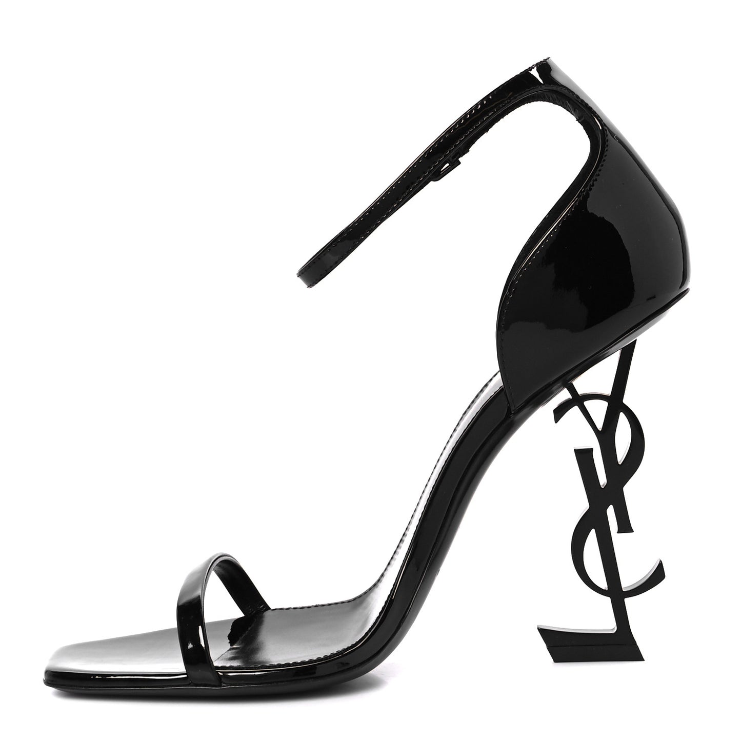 Patent Calfskin Opyum 110 Sandals 39 Black