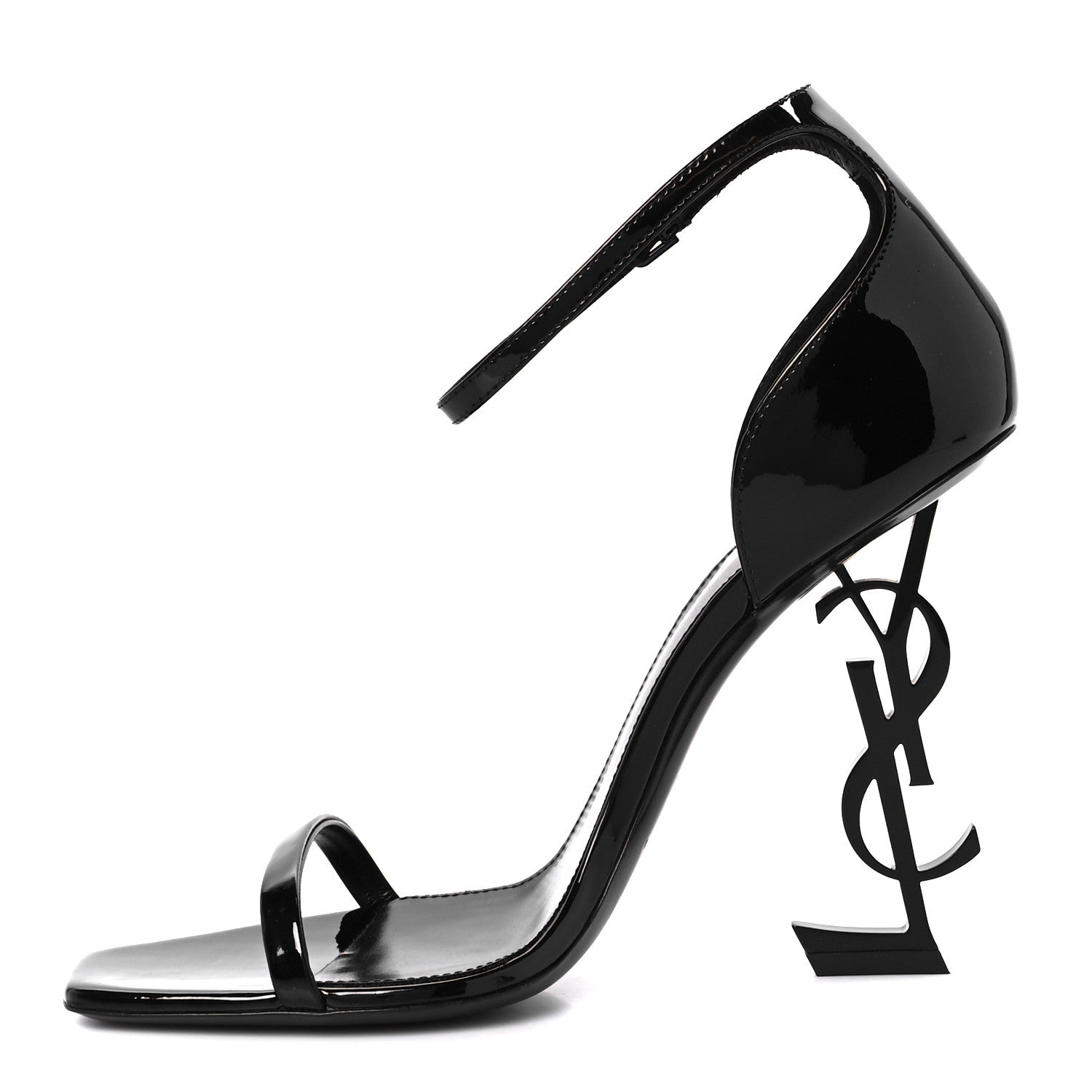 Saint Laurent Patent Calfskin Opyum 110 Sandals 39 Black 1 of 10