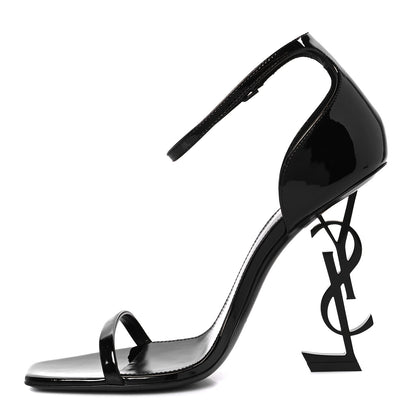 Saint Laurent Patent Calfskin Opyum 110 Sandals 39 Black 1 of 10