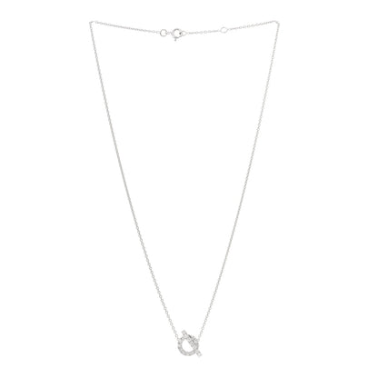 Hermes 18K White Gold Diamond Finesse Pendant Necklace 3 of 5