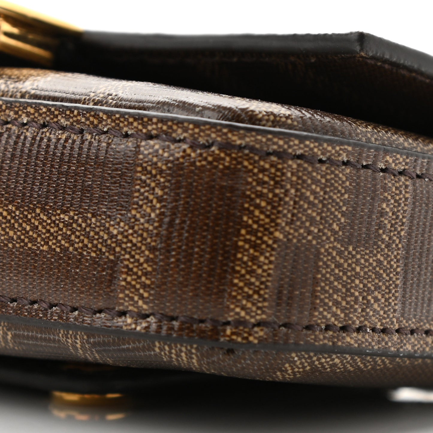 Glazed Fabric FF 1974 Nano Baguette Belt Charm Mogano Panna