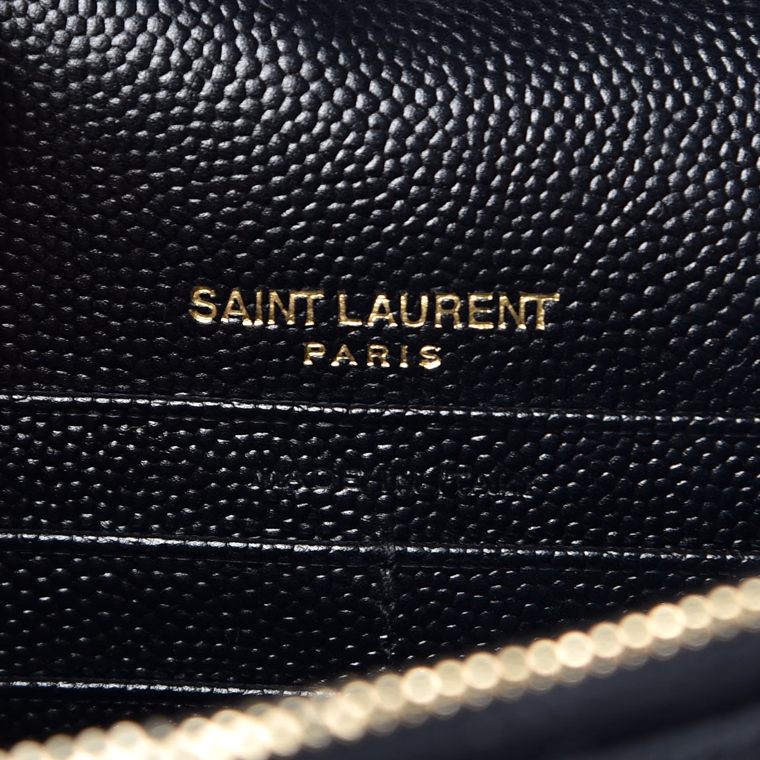 Saint Laurent Grain De Poudre Matelasse Chevron Monogram Envelope Chain Wallet Black 6 of 9