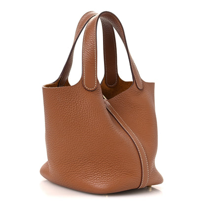 Hermes Taurillon Clemence Picotin Lock 18 PM Gold 3 of 10