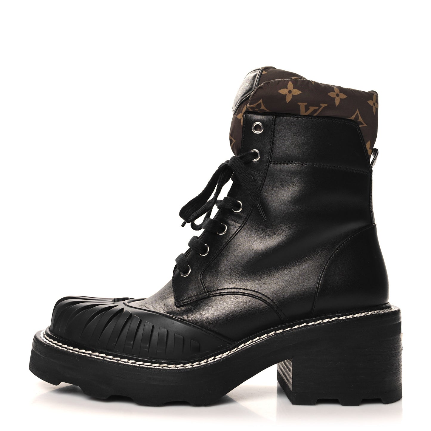 Calfskin Monogram Nylon LV Beaubourg Ankle Boots 40.5 Black