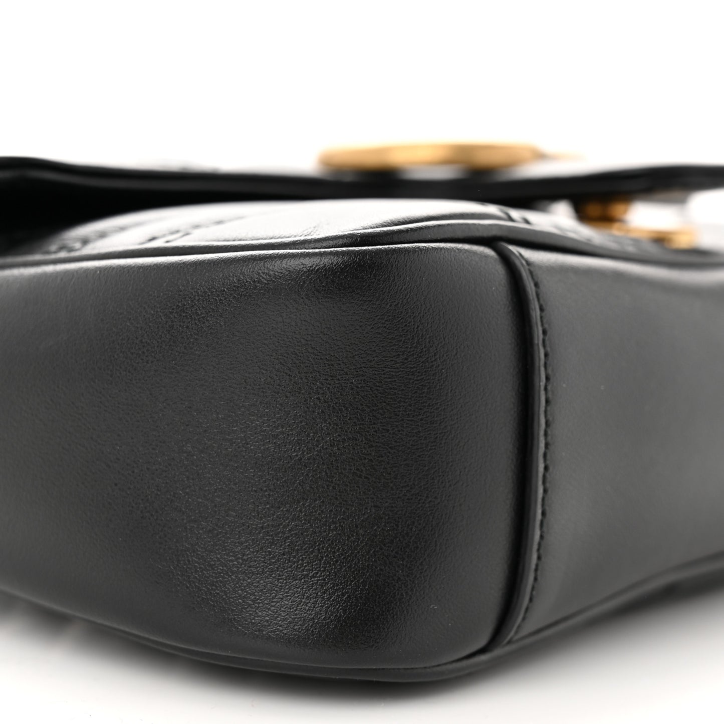 Calfskin Matelasse Mini GG Marmont Shoulder Bag Black