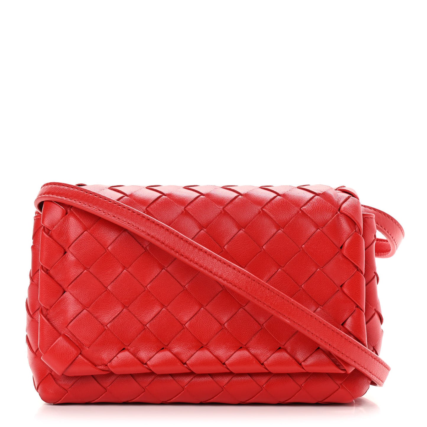 Nappa Intrecciato Mini Crossbody Red