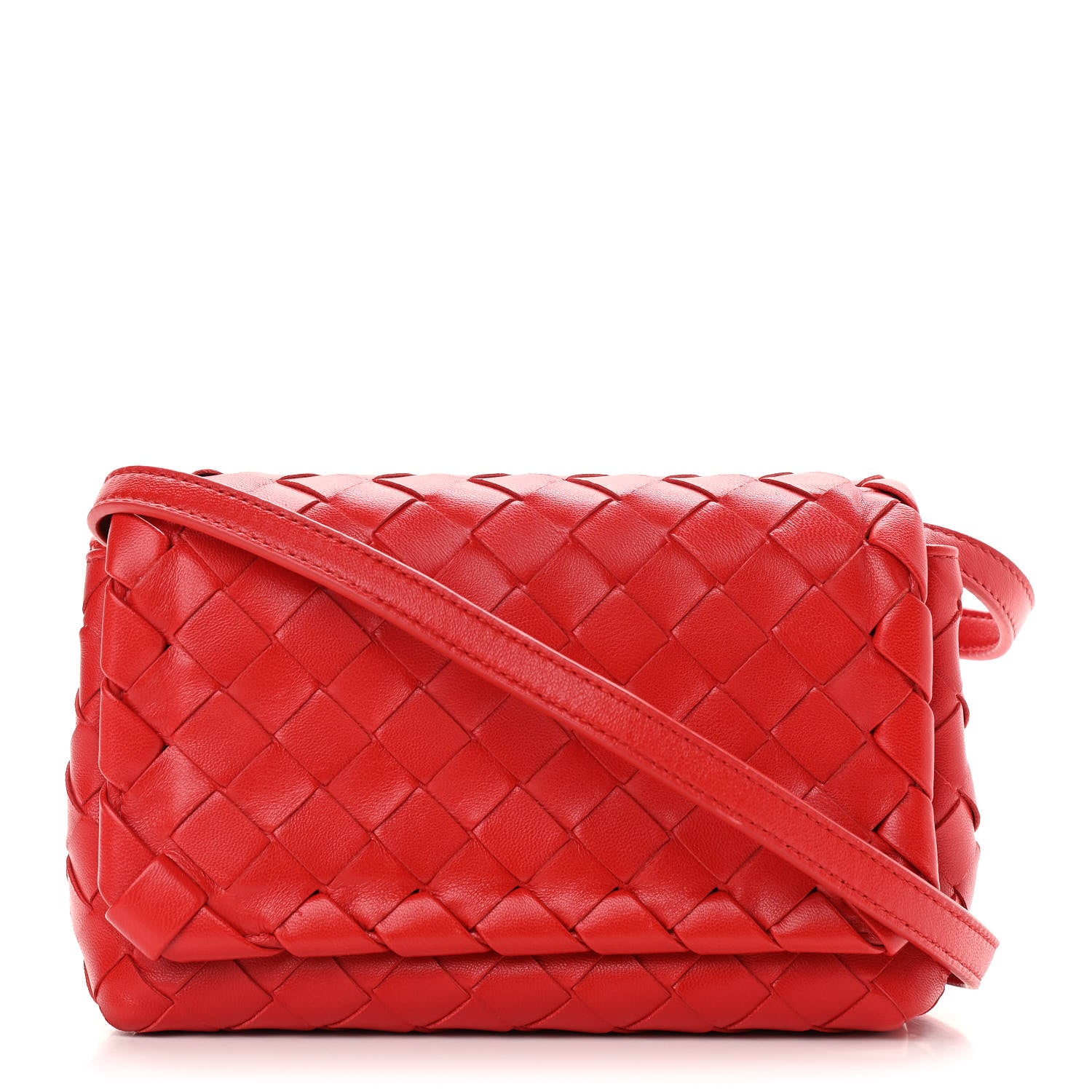 Bottega Veneta Nappa Intrecciato Mini Crossbody Red 1 of 9