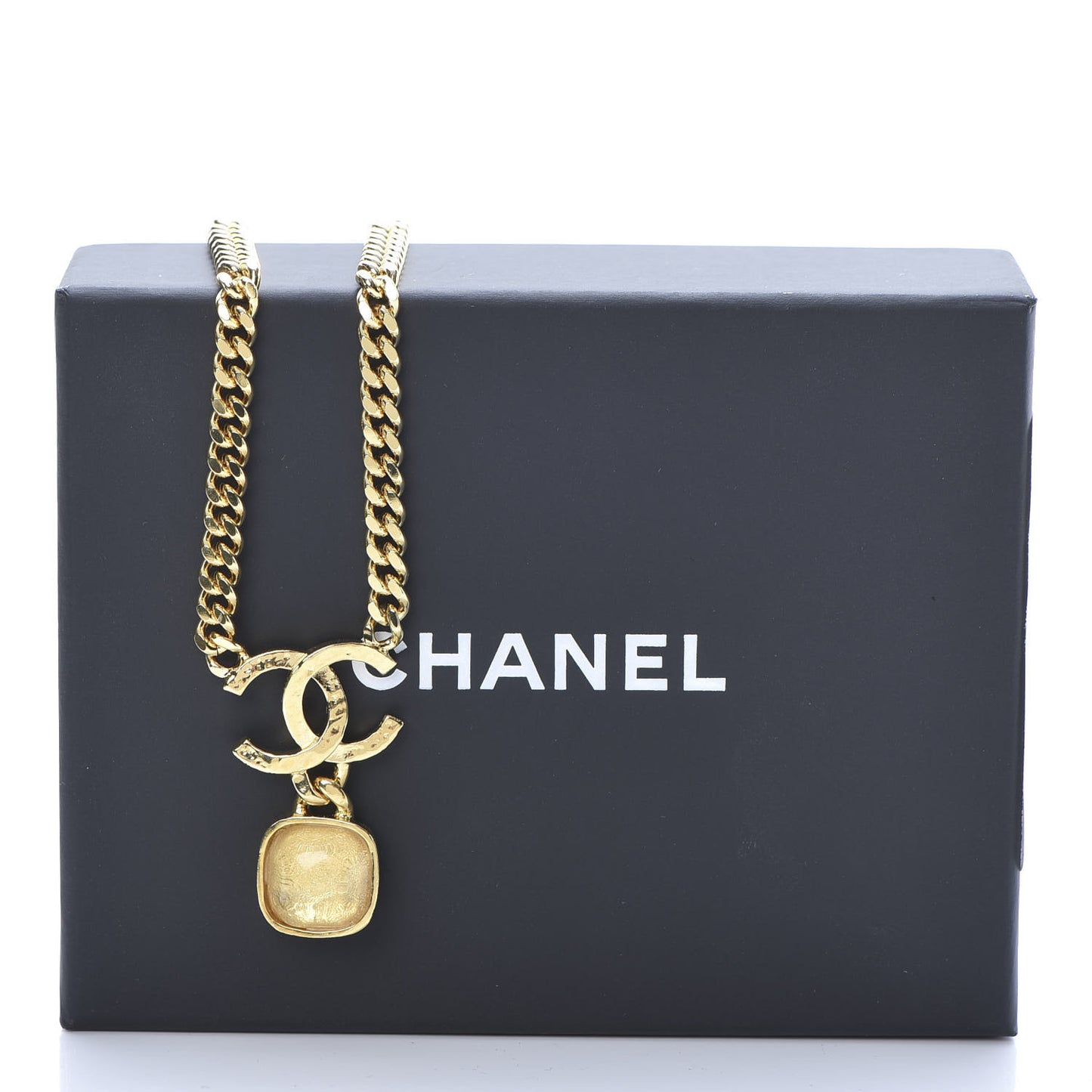 Metal Natural Stones CC Necklace Gold