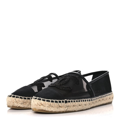 Chanel Mesh Grosgrain CC Espadrilles 37 Black 3 of 9