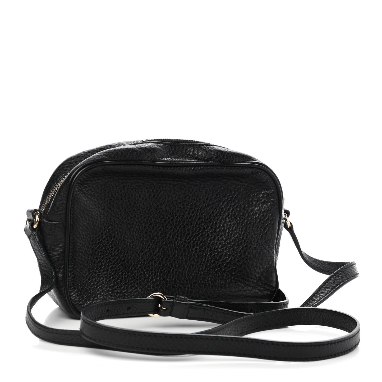 Pebbled Calfskin Small Soho Disco Bag Black