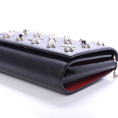 Christian Louboutin Grained Calfskin Spikes Loubinthesky Paloma Wallet On Chain Black Multimetal 10 of 11
