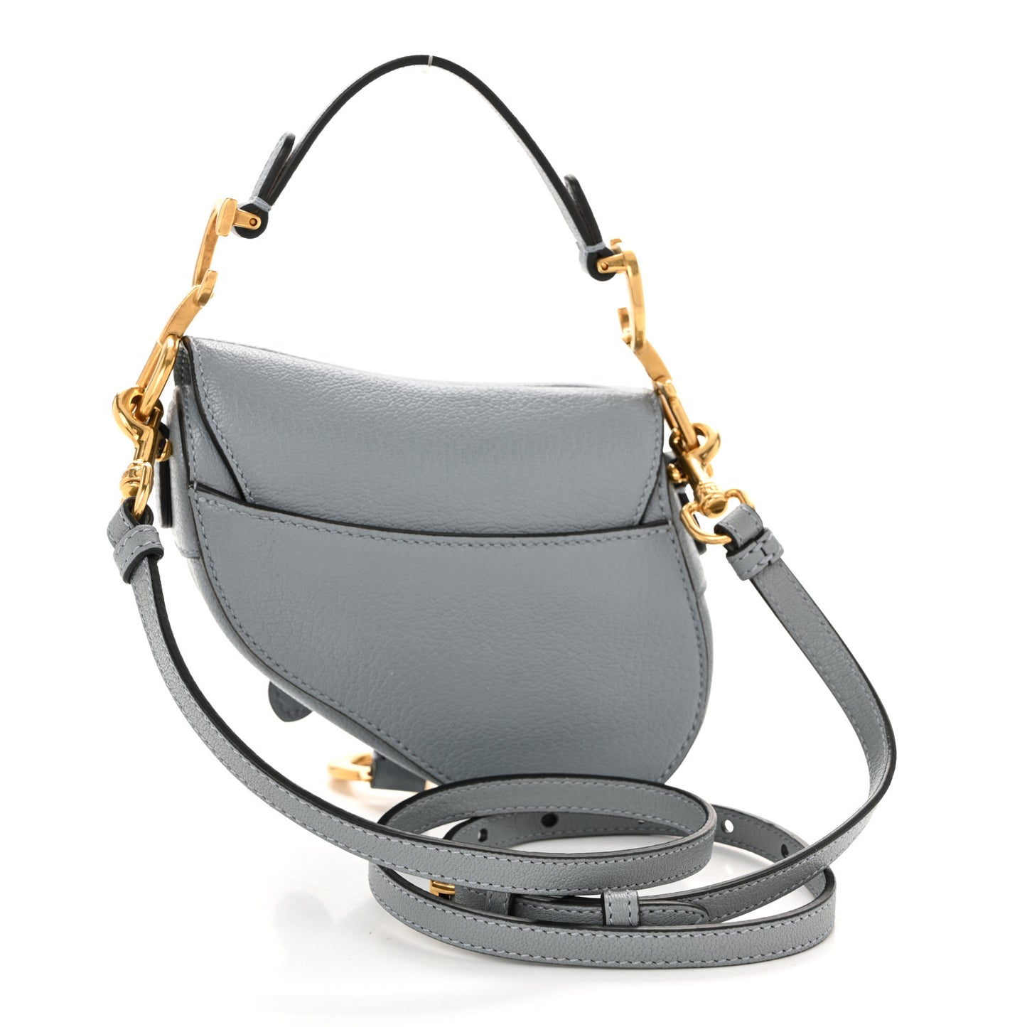 Goatskin Micro Saddle Bag With Strap Cloud Blue