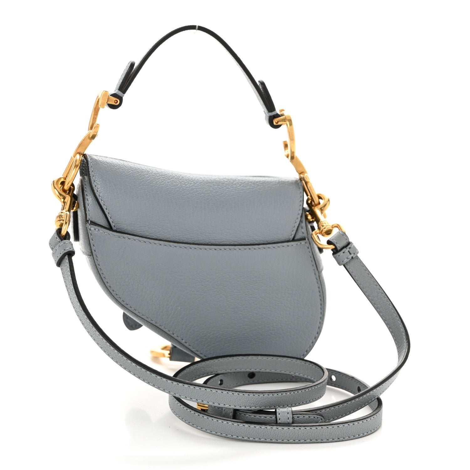 Christian Dior Goatskin Micro Saddle Bag With Strap Cloud Blue 3 of 11