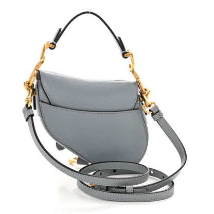 Christian Dior Goatskin Micro Saddle Bag With Strap Cloud Blue 3 of 11