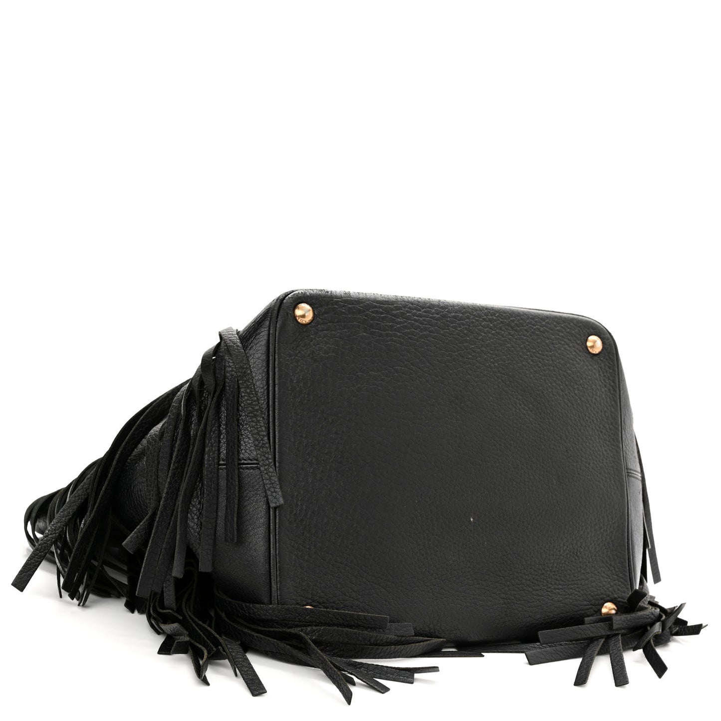 Cervo Deerskin Fringe Tote Black