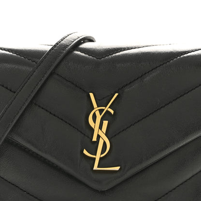 Saint Laurent Calfskin Y Quilted Monogram Toy Loulou Crossbody Bag Black 8 of 13